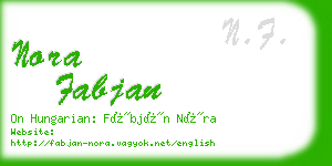 nora fabjan business card